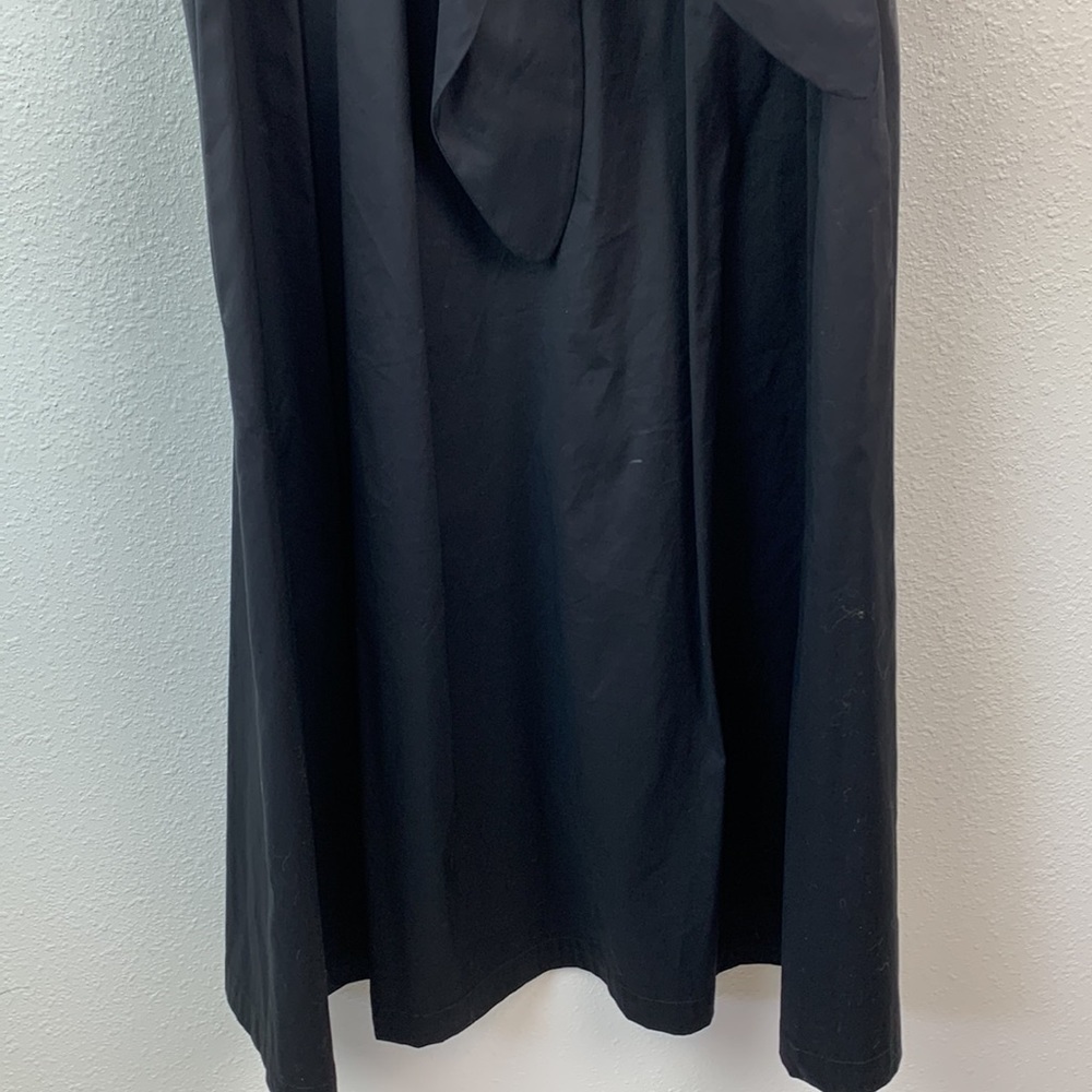 Lafayette 148: polished cotton fit & flare, side zip sash waist cap sleeve EUC - Picture 5 of 10